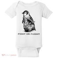 Fight Or Flight Funny Penguin Pun Fight Or Flight Meme Baby Bodysuit thumb 0