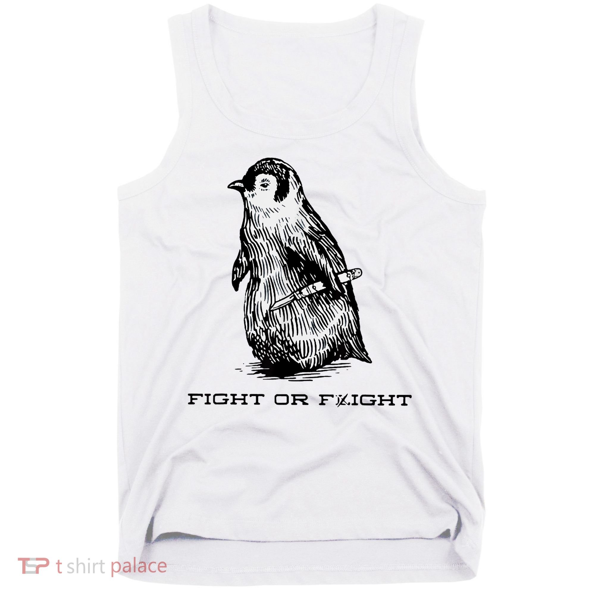 Fight Or Flight Funny Penguin Pun Fight Or Flight Meme Tank Top