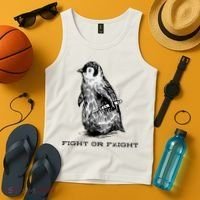 Fight Or Flight Funny Penguin Pun Fight Or Flight Meme Tank Top thumb 4