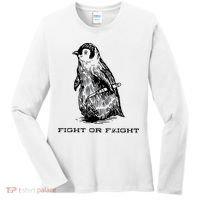 Fight Or Flight Funny Penguin Pun Fight Or Flight Meme Women's Long Sleeve Shirt thumb 0
