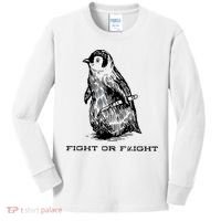 Fight Or Flight Funny Penguin Pun Fight Or Flight Meme Kids Long Sleeve Shirt thumb 0