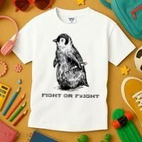 Fight Or Flight Funny Penguin Pun Fight Or Flight Meme Kids T-Shirt thumb 3