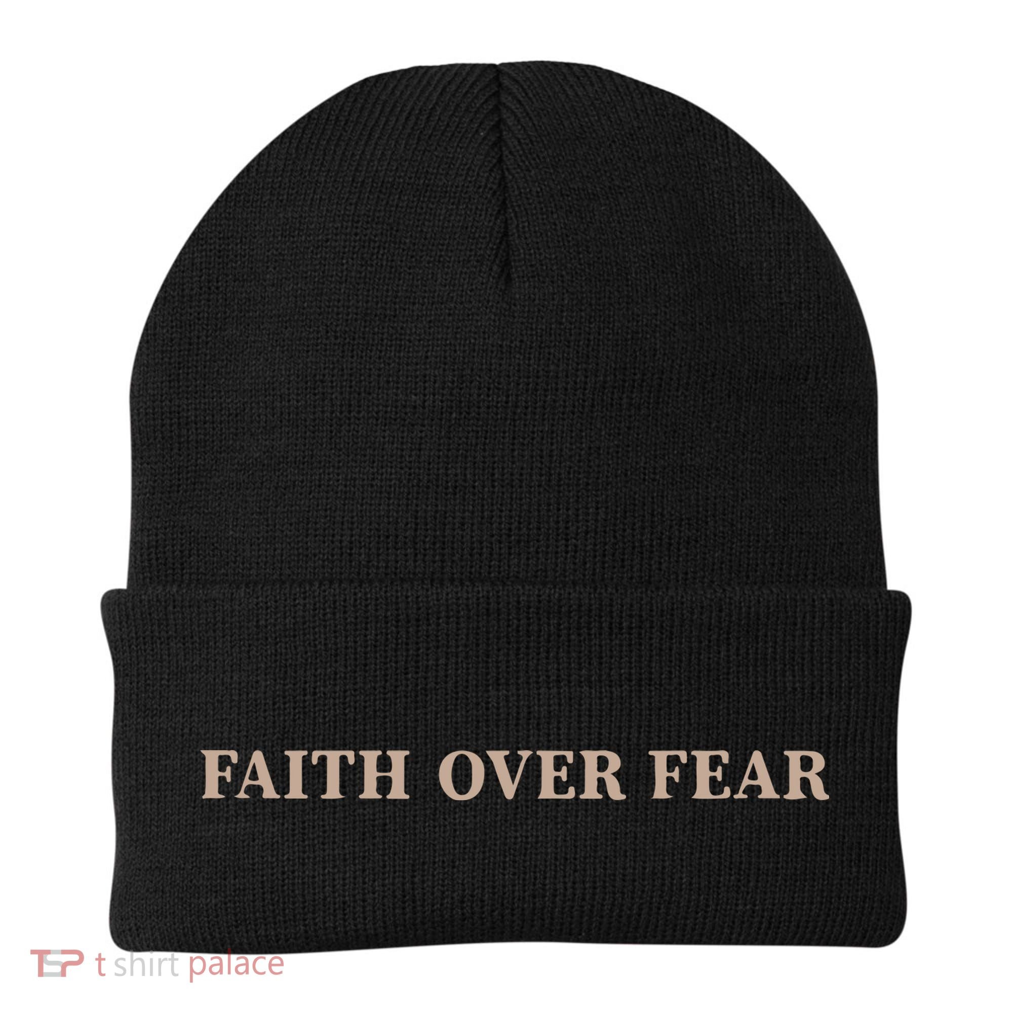 Faith Over Fear Christian Beanie