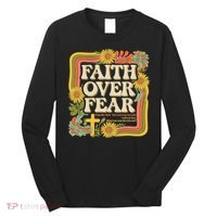 Faith Over Fear Christian Retro Floral 70s Long Sleeve Shirt thumb 0