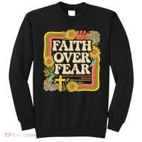 Faith Over Fear Christian Retro Floral 70s Sweatshirt thumb 0