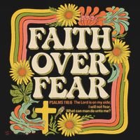 Faith Over Fear Christian Retro Floral 70s Tote Bag thumb 4