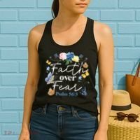 Faith Over Fear Flower Butterfly Christian Bible Verse Women's Tank Top thumb 2