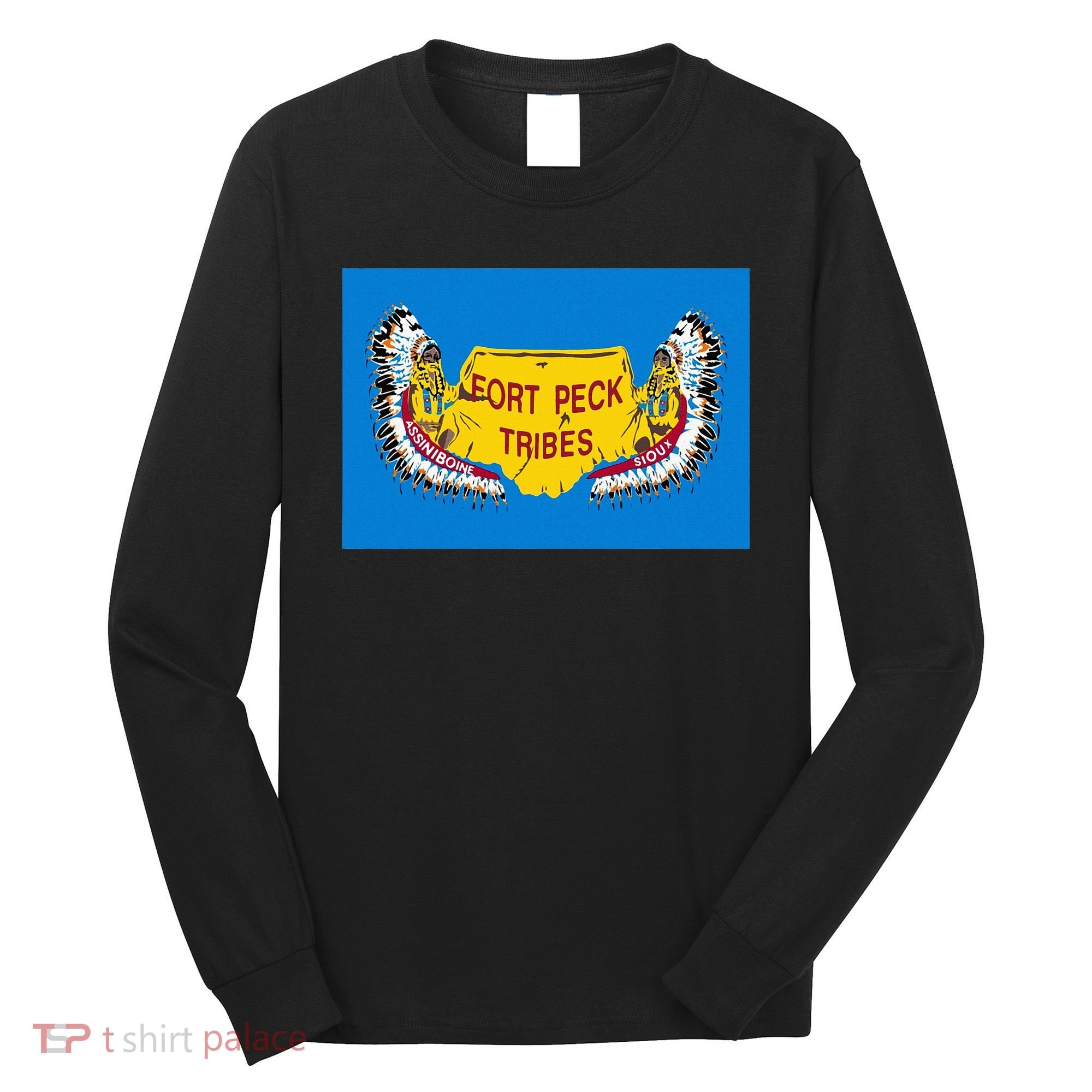 Flag Of Fort Peck Tribes Indian Reservation Long Sleeve Shirt