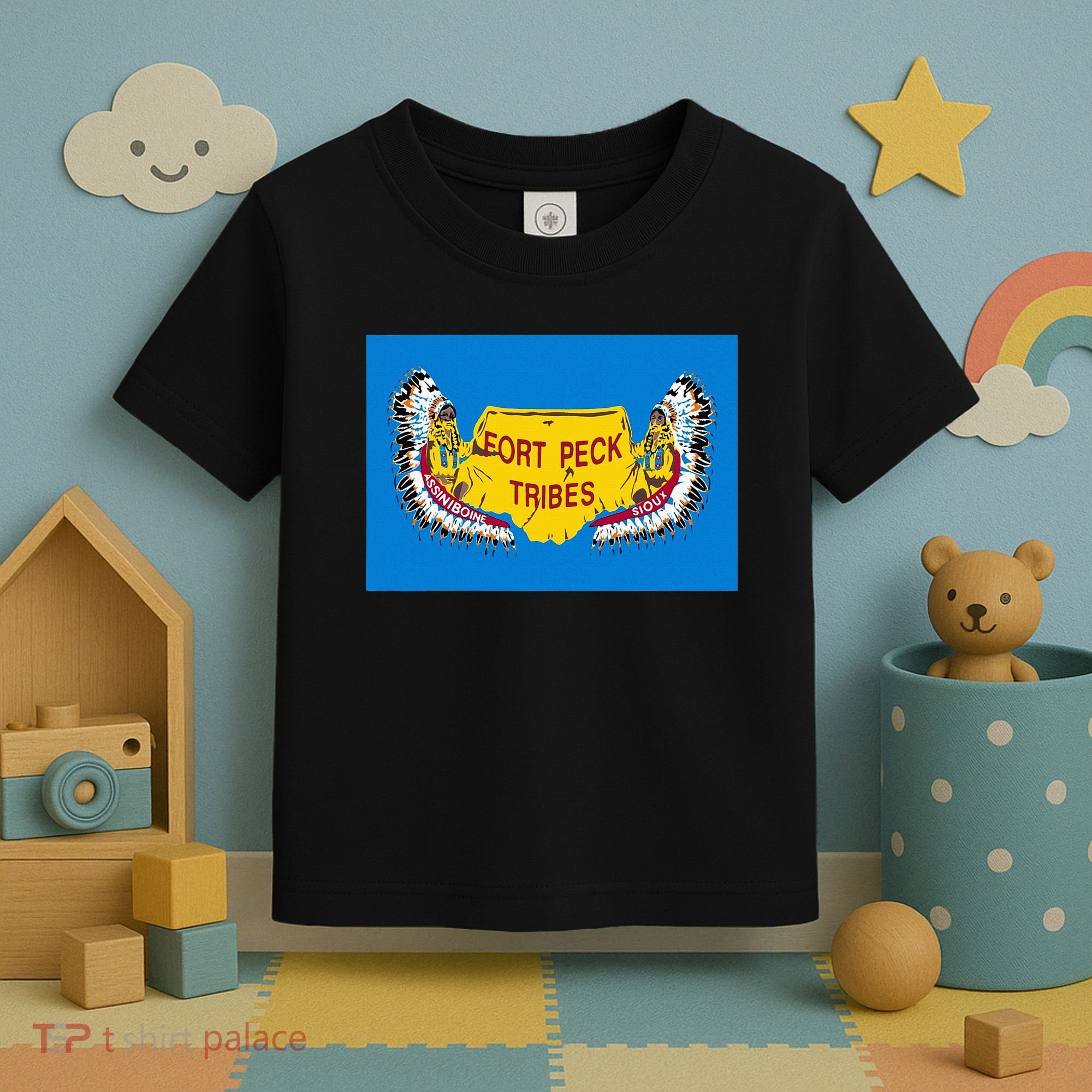 Flag Of Fort Peck Tribes Indian Reservation Toddler T-Shirt