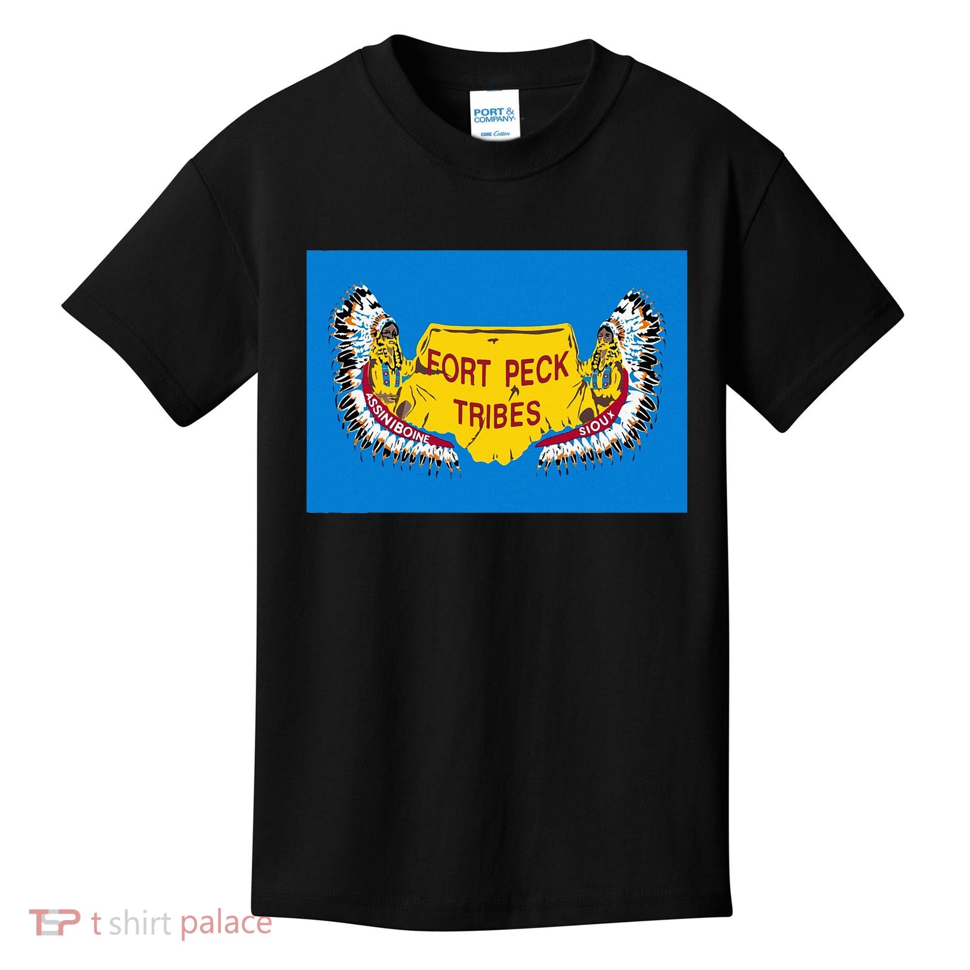 Flag Of Fort Peck Tribes Indian Reservation Kids T-Shirt