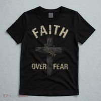 Faith Over Fears Christian Cross American T-Shirt thumb 5