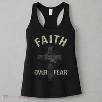 Faith Over Fears Christian Cross American Women's Tank Top thumb 3