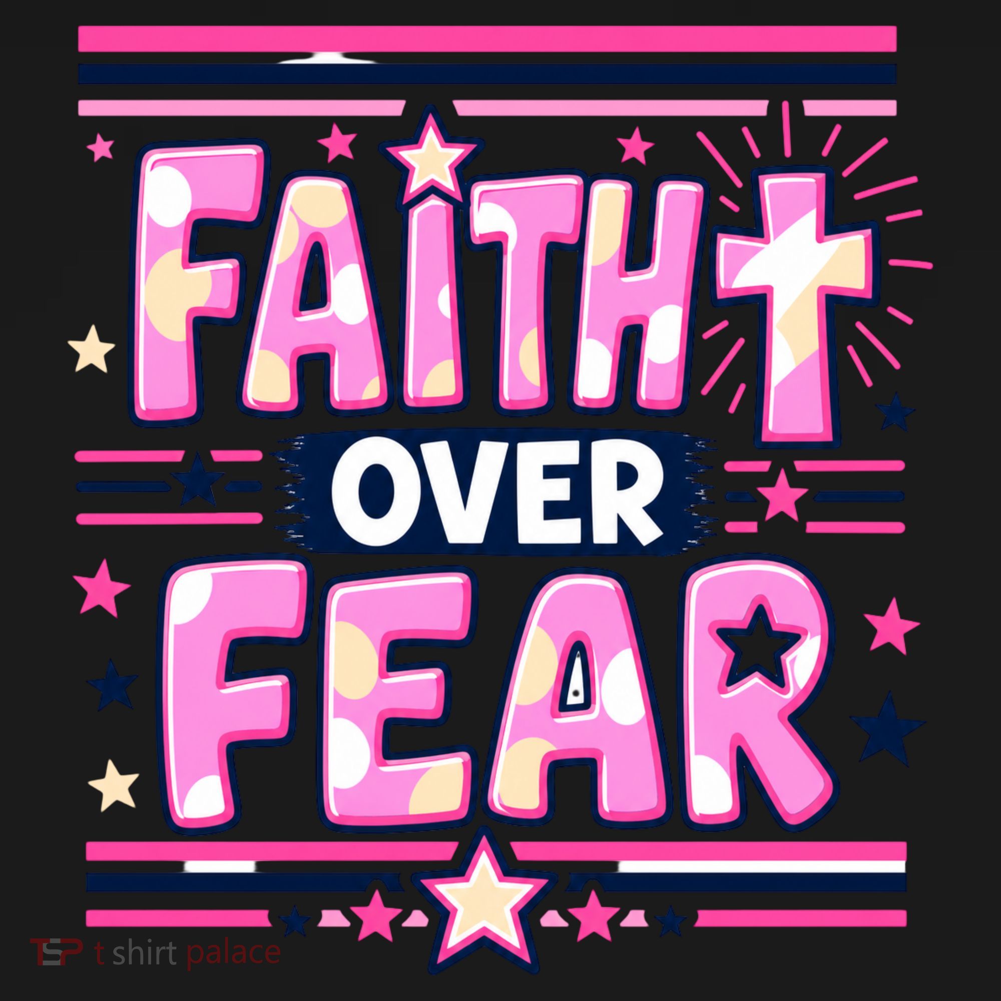 Faith Over Fear Motivational Christian Quote Coaster