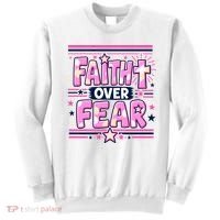 Faith Over Fear Motivational Christian Quote Sweatshirt thumb 0