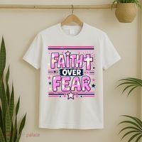 Faith Over Fear Motivational Christian Quote T-Shirt thumb 2