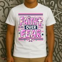 Faith Over Fear Motivational Christian Quote T-Shirt thumb 3