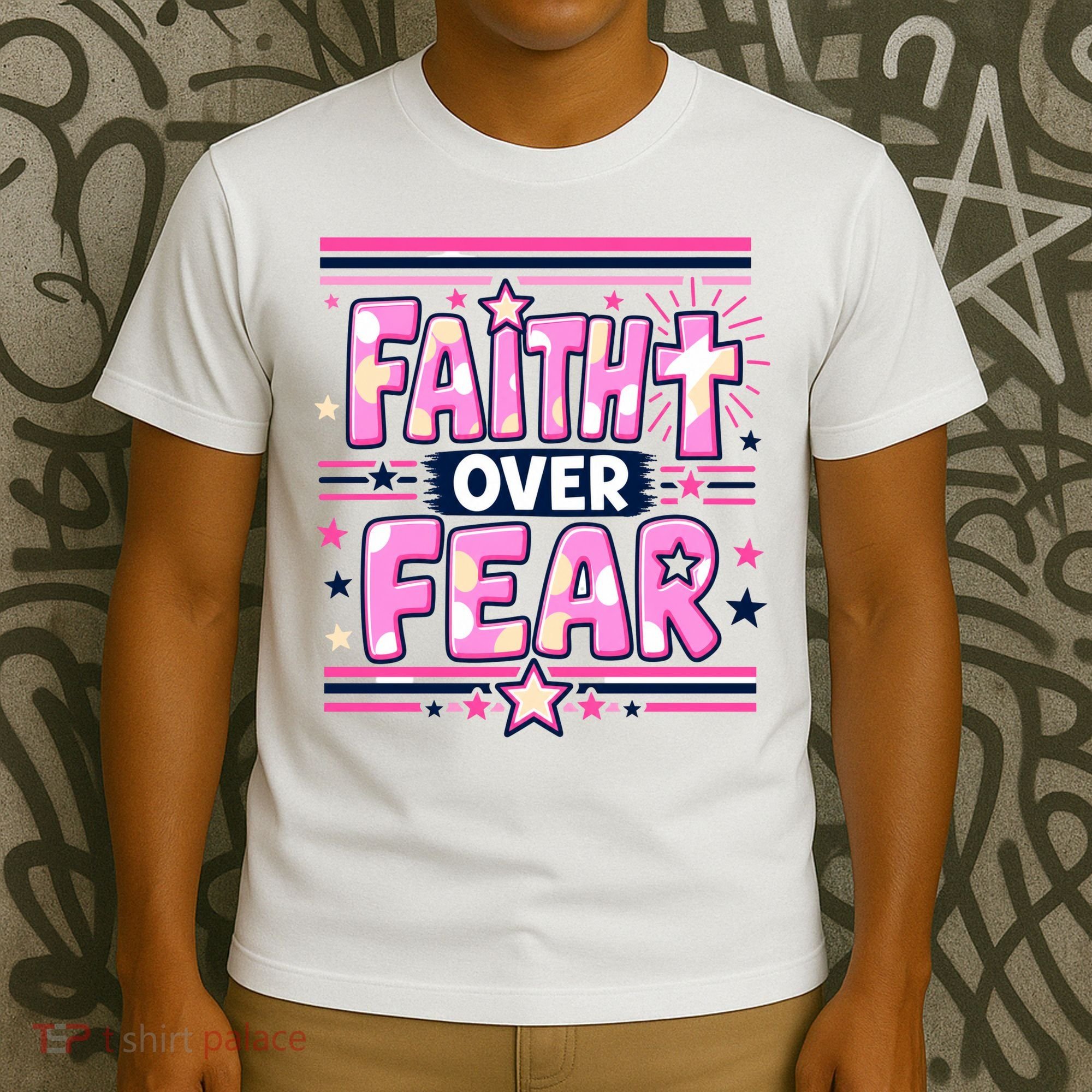 Faith Over Fear Motivational Christian Quote T-Shirt