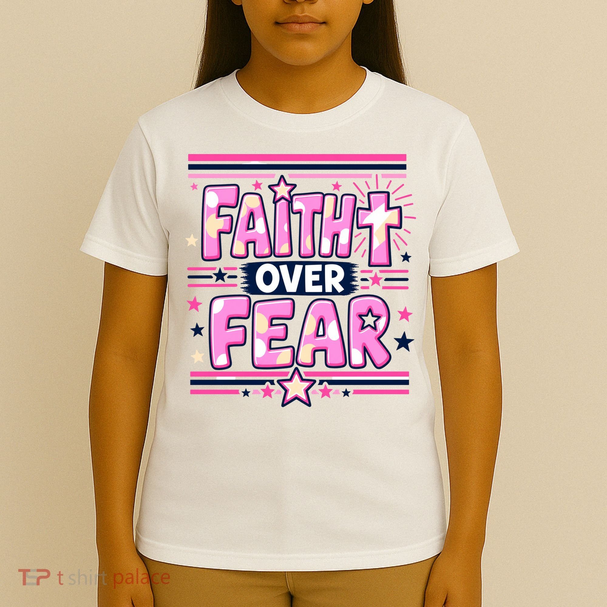 Faith Over Fear Motivational Christian Quote T-Shirt