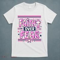 Faith Over Fear Motivational Christian Quote T-Shirt thumb 5