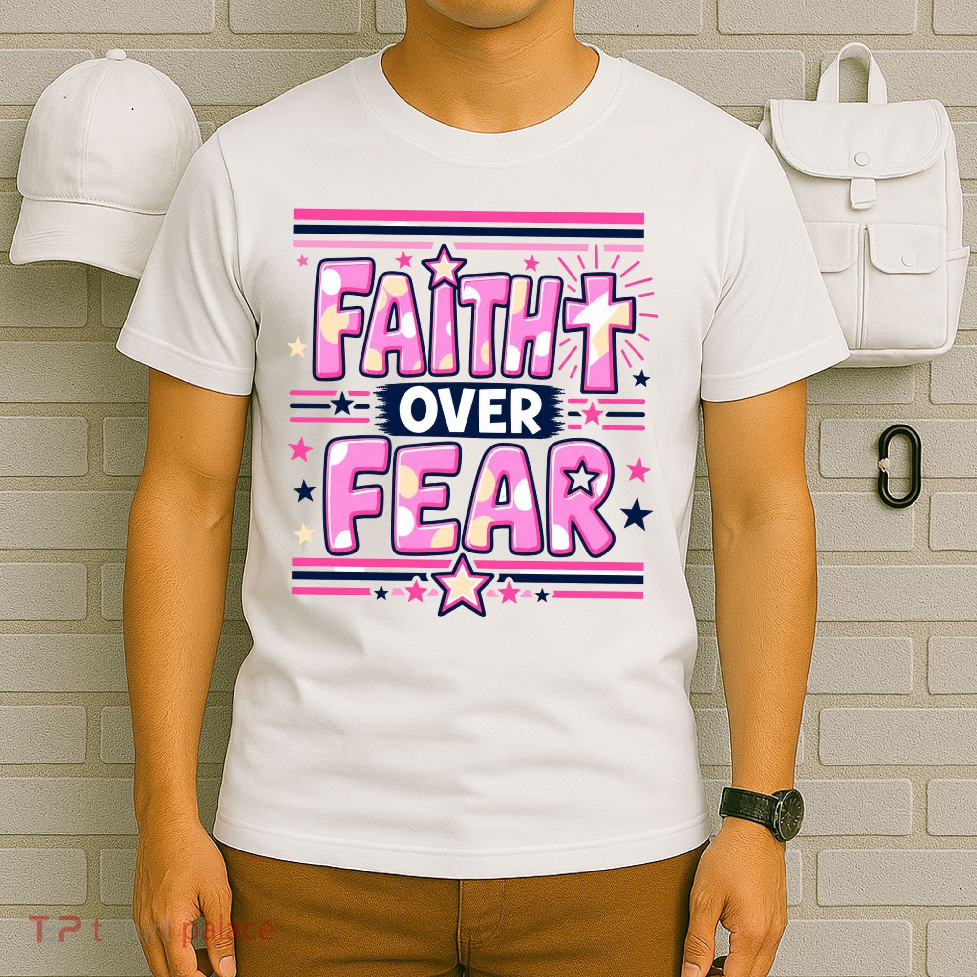 Faith Over Fear Motivational Christian Quote T-Shirt