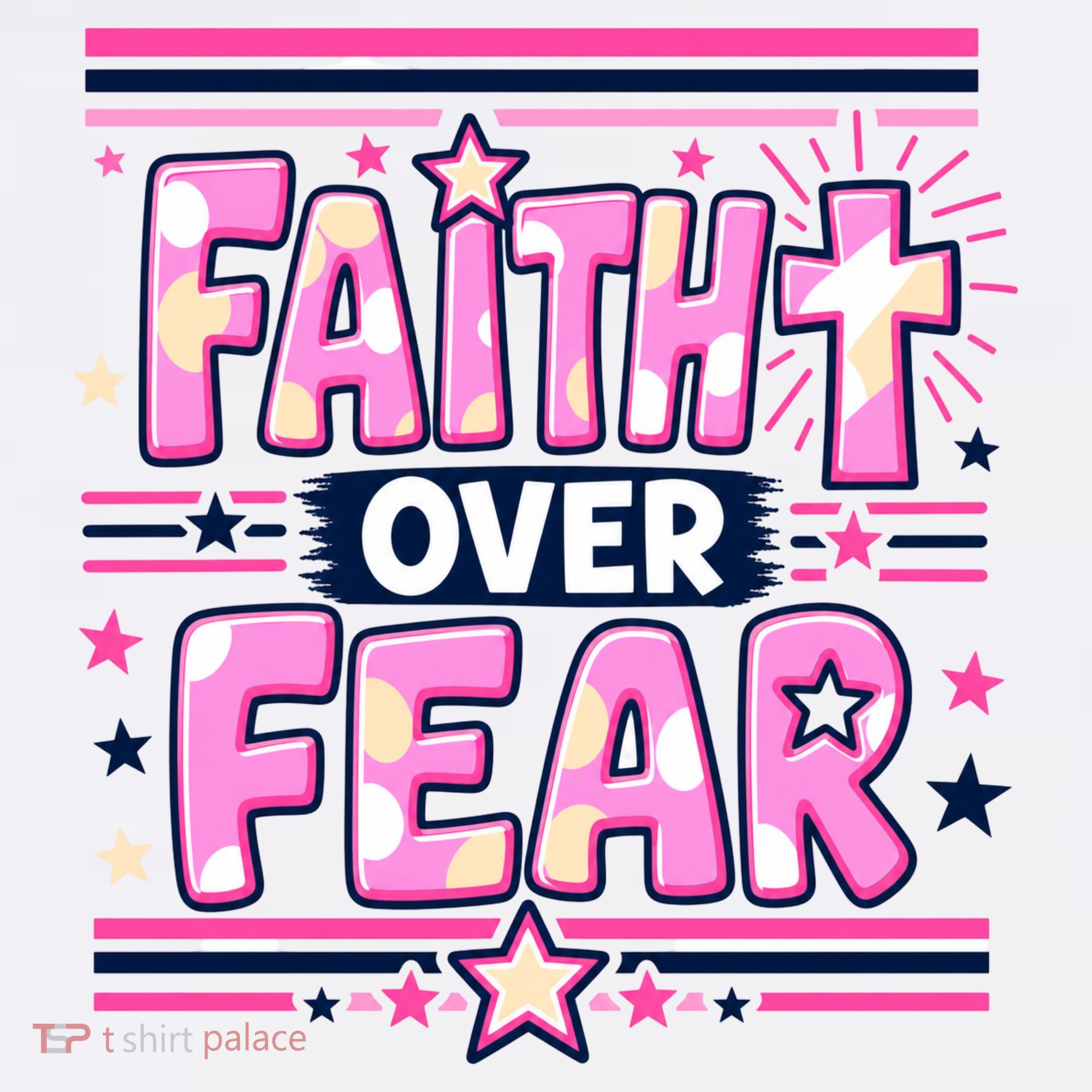 Faith Over Fear Motivational Christian Quote T-Shirt