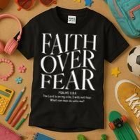 Faith Over Fear Christian Kids T-Shirt thumb 3