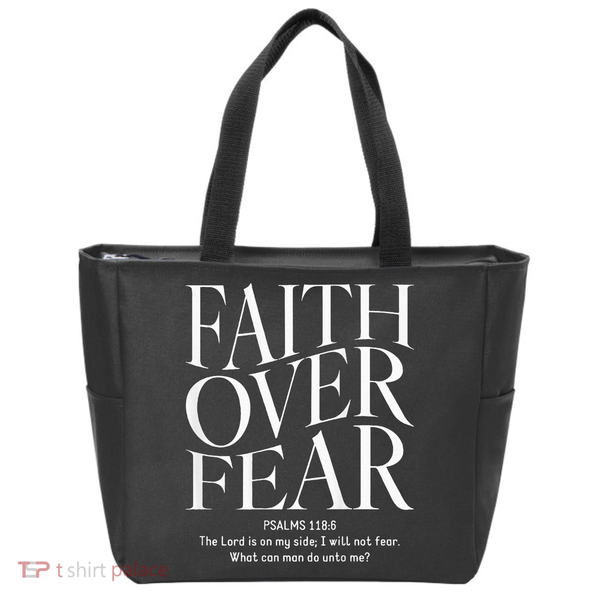 Faith Over Fear Christian Tote Bag