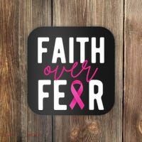 Faith Over Fear Breast Cancer Awareness Coaster thumb 0