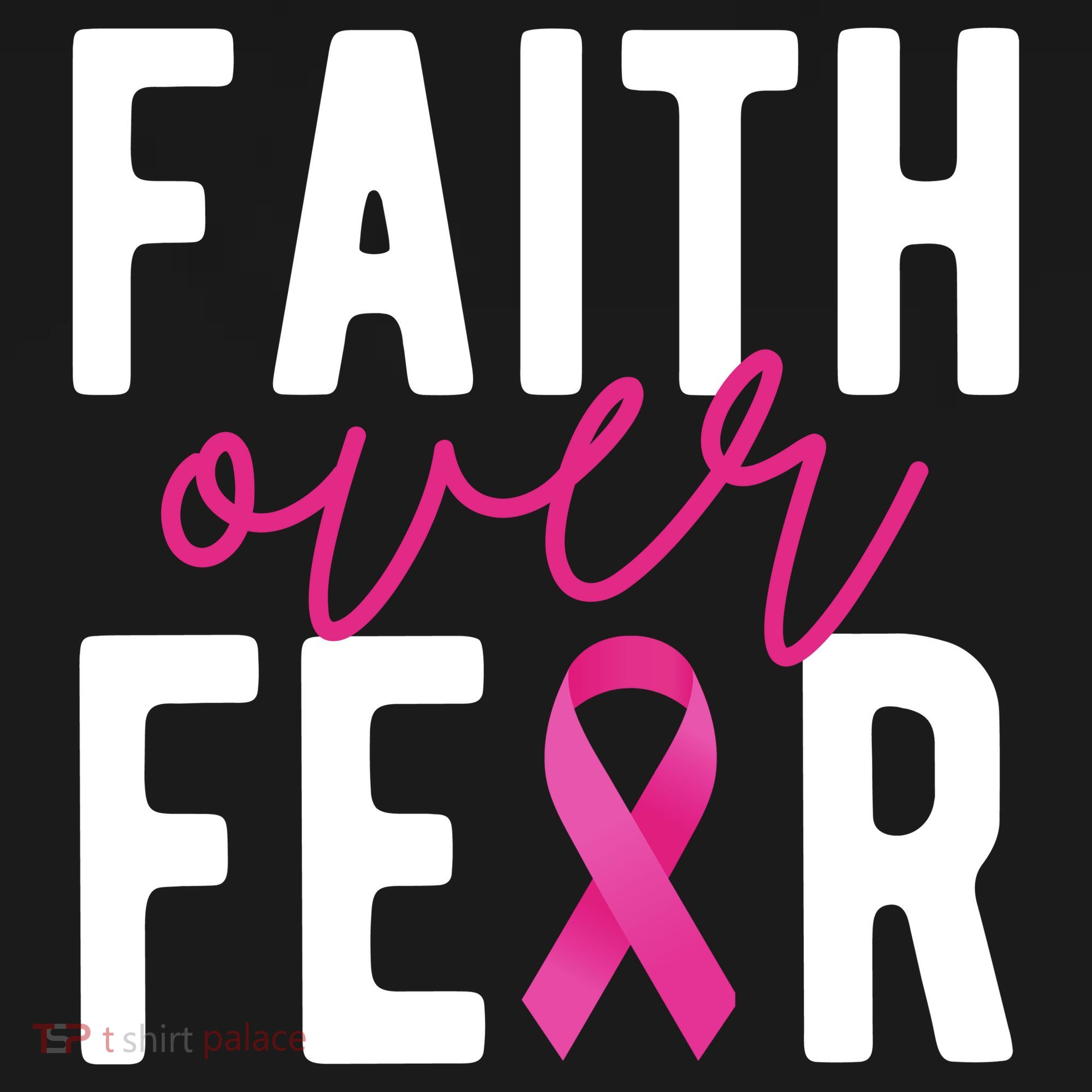 Faith Over Fear Breast Cancer Awareness Coaster