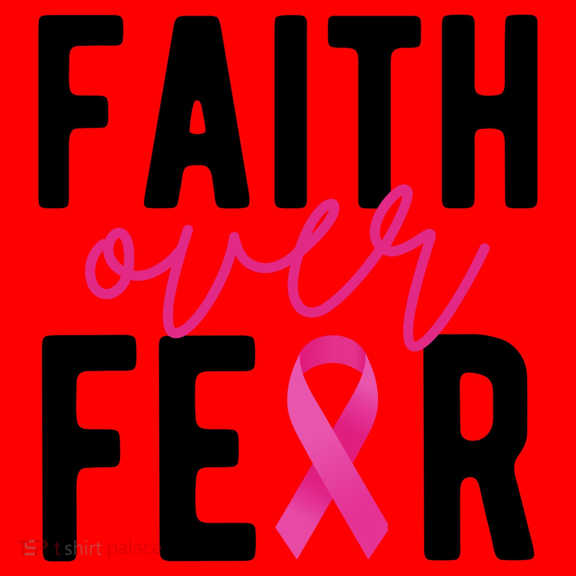 Faith Over Fear Breast Cancer Awareness Santa Hat
