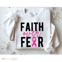 Faith Over Fear Breast Cancer Awareness Sweatshirt thumb 2