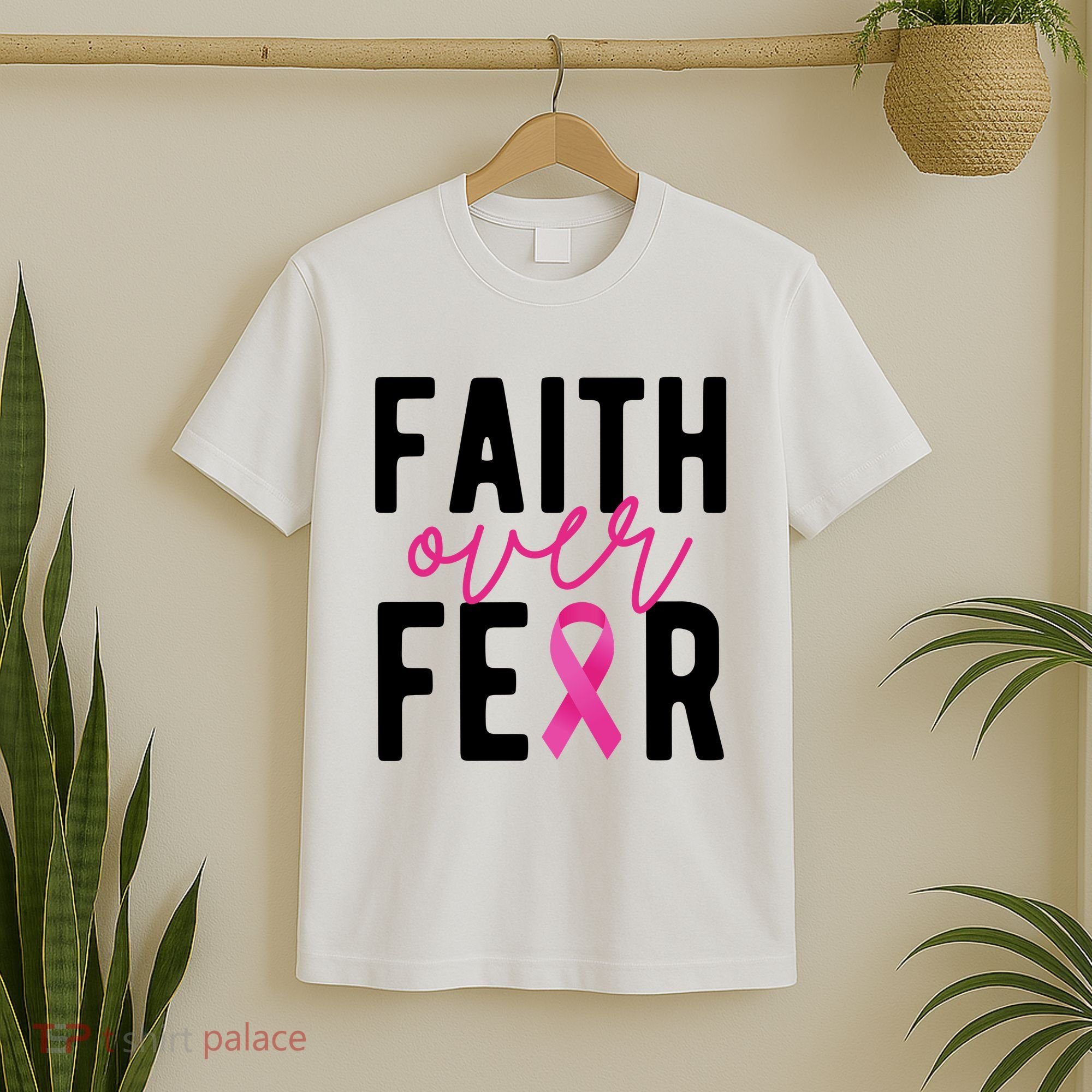 Faith Over Fear Breast Cancer Awareness T-Shirt