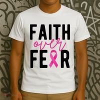 Faith Over Fear Breast Cancer Awareness T-Shirt thumb 3