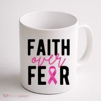 Faith Over Fear Breast Cancer Awareness Coffee Mug thumb 1