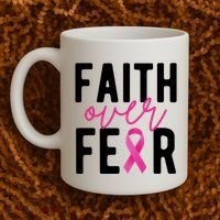 Faith Over Fear Breast Cancer Awareness Coffee Mug thumb 2