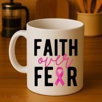 Faith Over Fear Breast Cancer Awareness Coffee Mug thumb 4