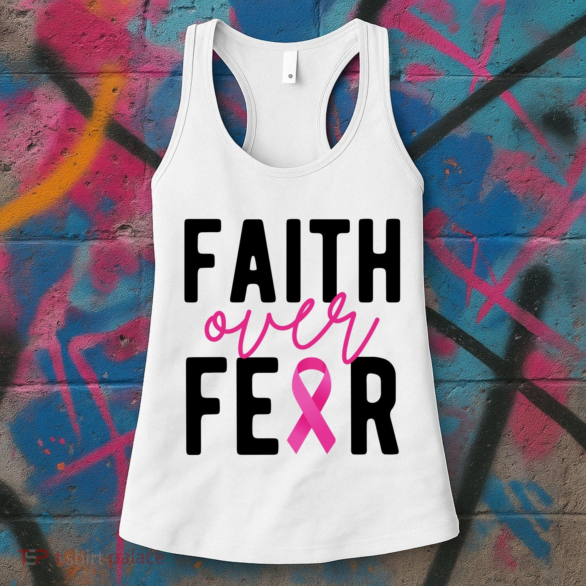 Faith Over Fear Breast Cancer Awareness Women's Tank Top