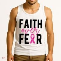 Faith Over Fear Breast Cancer Awareness Tank Top thumb 3