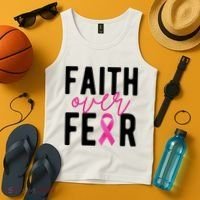 Faith Over Fear Breast Cancer Awareness Tank Top thumb 4