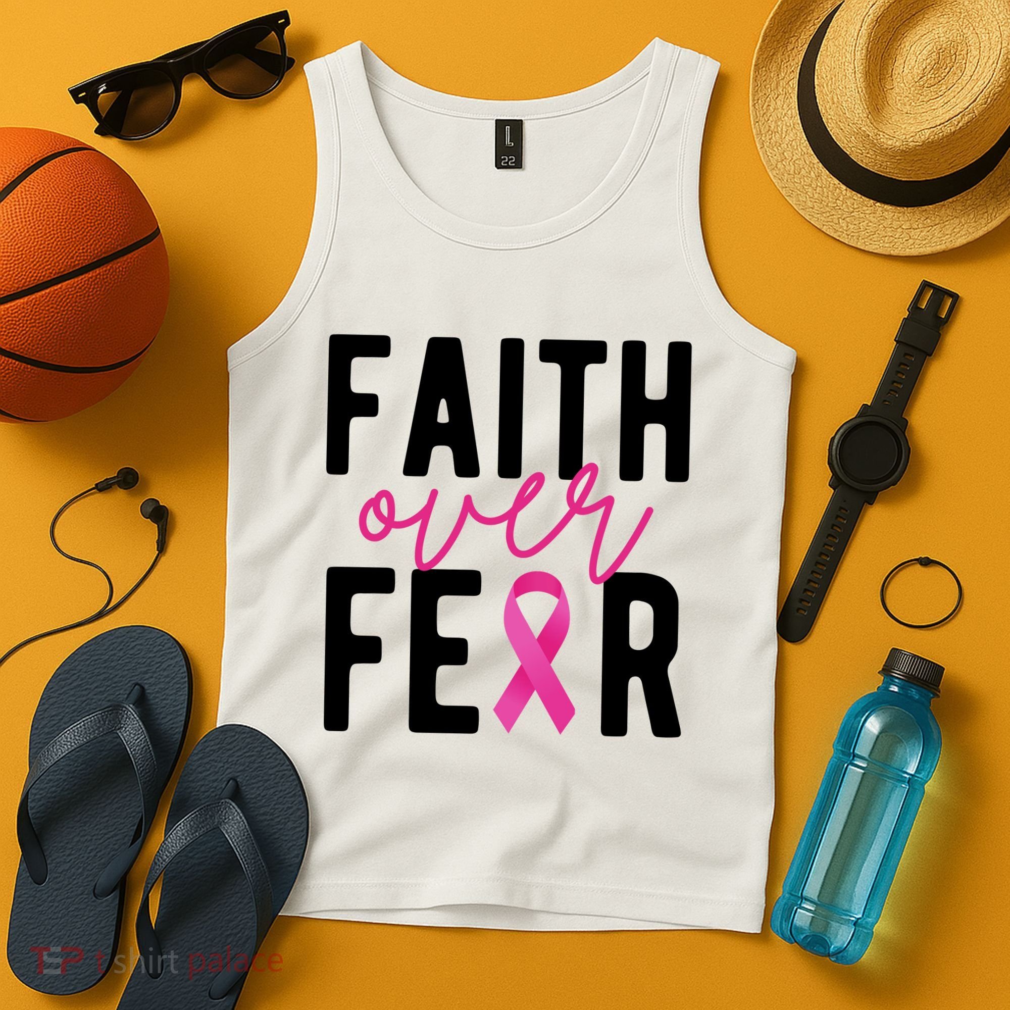 Faith Over Fear Breast Cancer Awareness Tank Top