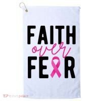 Faith Over Fear Breast Cancer Awareness Golf Towel thumb 0
