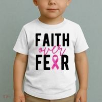 Faith Over Fear Breast Cancer Awareness Toddler T-Shirt thumb 2
