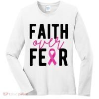 Faith Over Fear Breast Cancer Awareness Women's Long Sleeve Shirt thumb 0