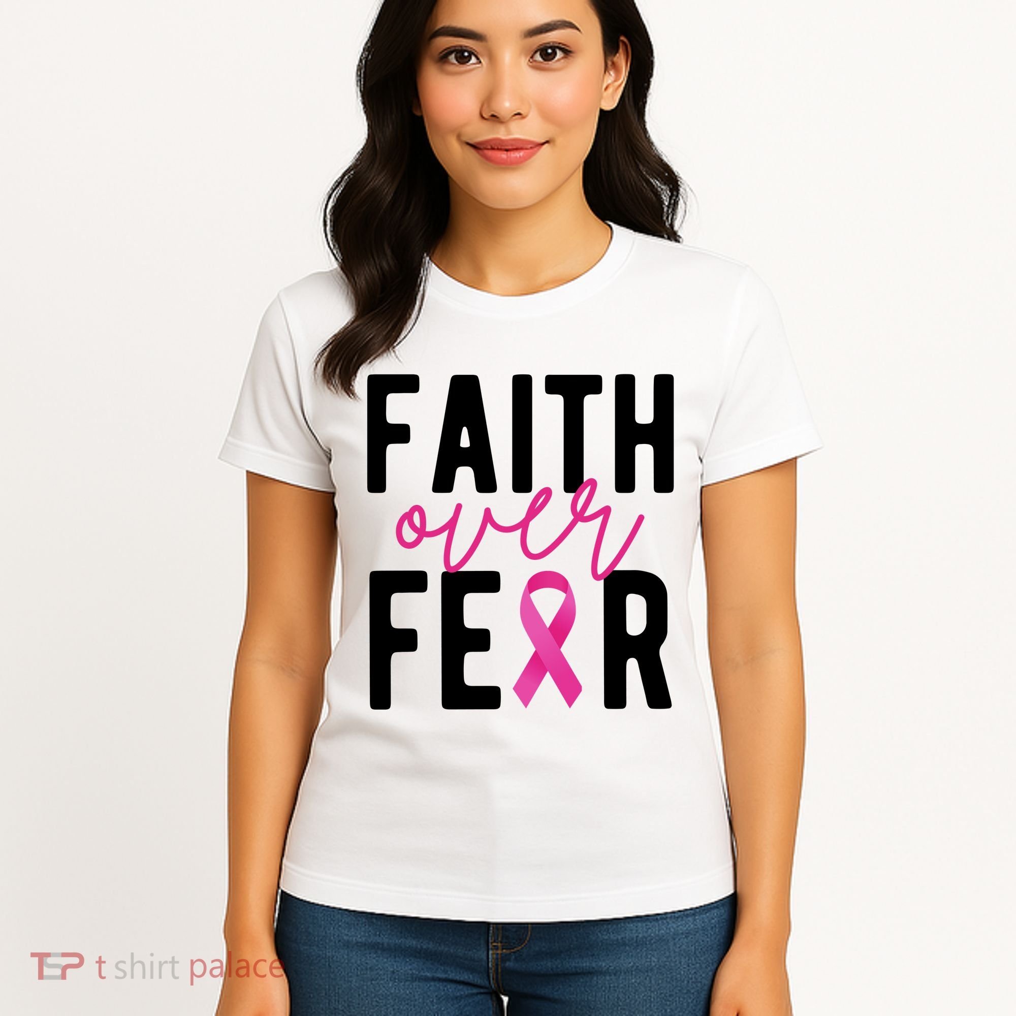 Faith Over Fear Breast Cancer Awareness Women's T-Shirt