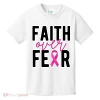 Faith Over Fear Breast Cancer Awareness Kids T-Shirt thumb 0