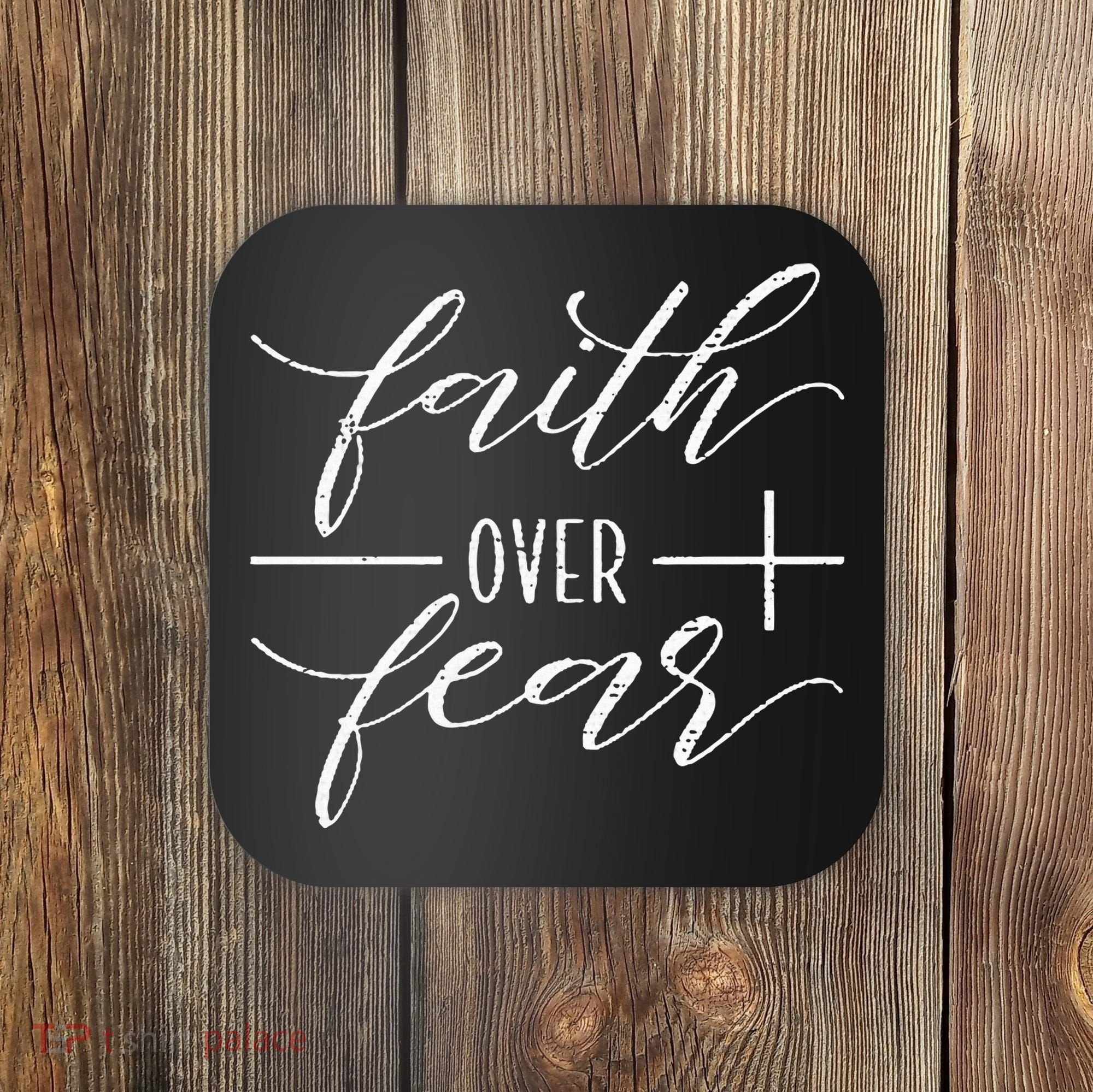 Faith Over Fear Jesus Christian Religious Coaster