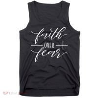 Faith Over Fear Jesus Christian Religious Tank Top thumb 0