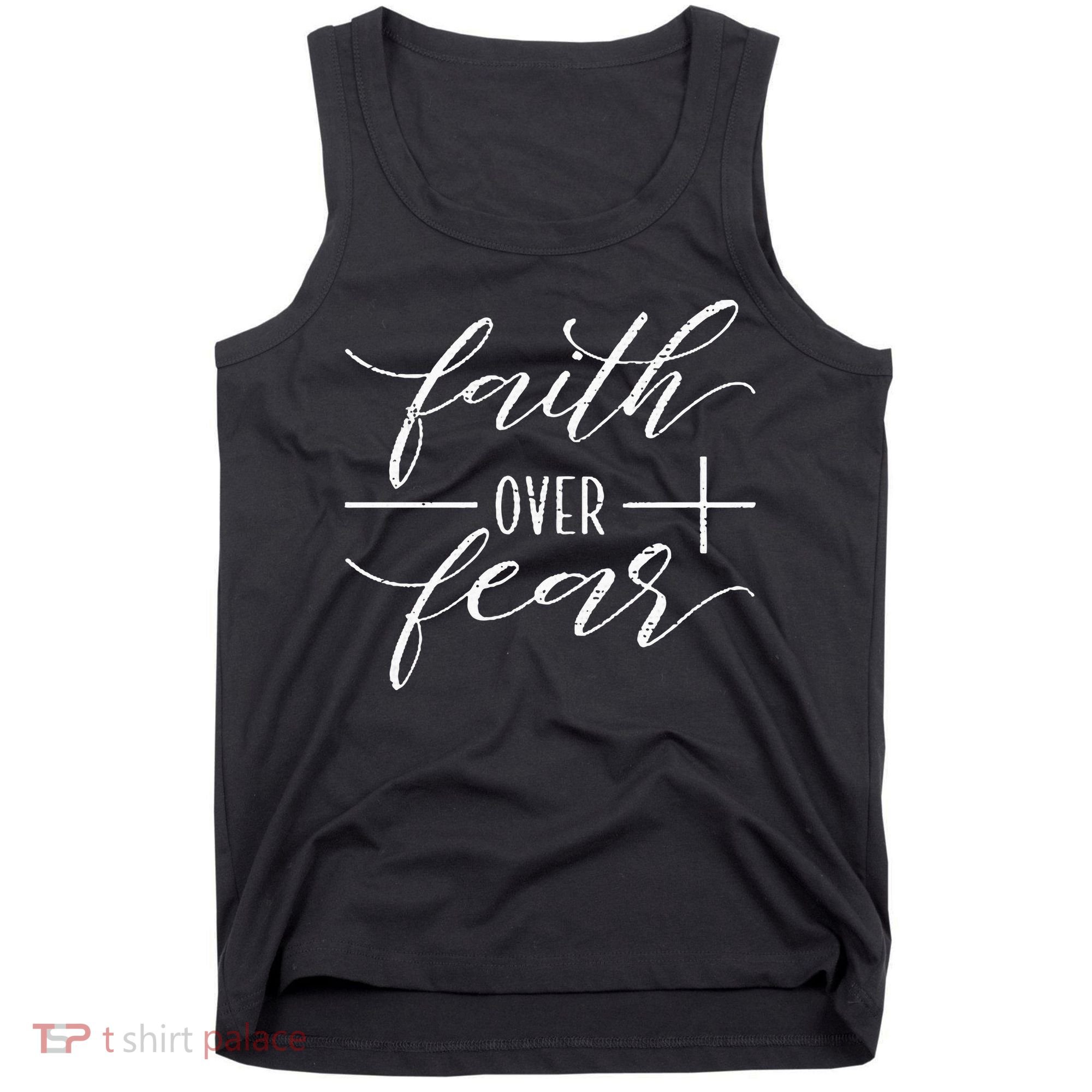 Faith Over Fear Jesus Christian Religious Tank Top