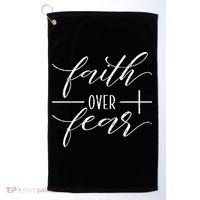 Faith Over Fear Jesus Christian Religious Golf Towel thumb 0