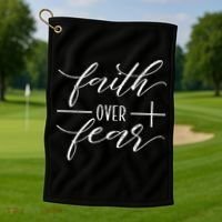 Faith Over Fear Jesus Christian Religious Golf Towel thumb 1